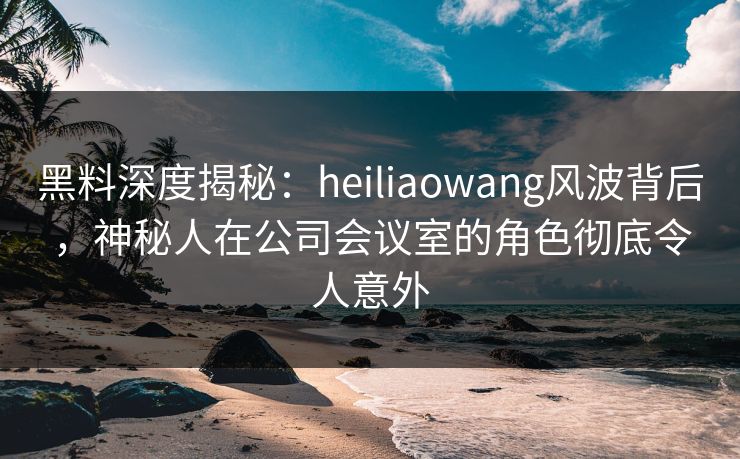 黑料深度揭秘：heiliaowang风波背后，神秘人在公司会议室的角色彻底令人意外