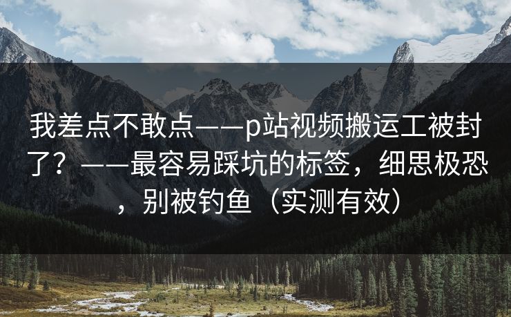 我差点不敢点——p站视频搬运工被封了？——最容易踩坑的标签，细思极恐，别被钓鱼（实测有效）
